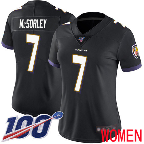 Baltimore Ravens Limited Black Women Trace McSorley Alternate Jersey NFL Football #7 100th Season Vapor Untouchable->women nfl jersey->Women Jersey